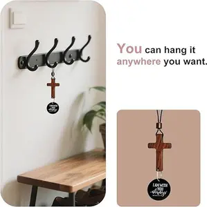 Bible Verse Car Rearview Mirror Cross Pendant, Christian Car Accessories, Inspirational Cross Hanging Decoration, Bible Quote Charm, Boujee Car Accessories, Car Ornament