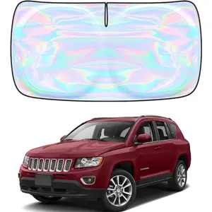 Windshield Sun Shade for Jeep Compass 2007-2014 2015 2016-4 Layers Sunshade Compatible with Jeep Compass Foldable Front Window Sunshade Sun Visor Protector Block UV Rays Keep Your Car Cooler