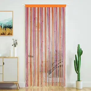Beaded Curtain Door String Curtains for Doorway Tassels Beads Hanging Fringe Hippie Room Divider Window Hallway Entrance Wall Closet Bedroom  Decor (39x79in/100x200cm, Rainbow)