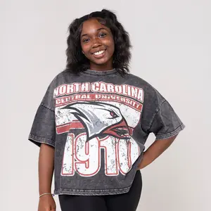 North Carolina Central University Oversized Acid Wash Box Tee