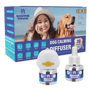 SoothePaws Dog Calming Diffuser ,1 Diffuser + 2 Refills (60 Days) Drug‑Free, Odorless 24/7 Stress & Anxiety Relief for Dogs CAPs Pheromones Covers up to ~700 sq ft Easy Plug‑In Vet‑Inspired Helps Reduce Barking, Chewing, Marking