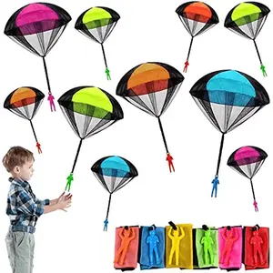 10pcs Outdoor Fun Hand-Thrown Parachute Toy Set - Available in Various Colors, Pocket-Sized for Easy Transport, Great for Parent-Interaction, Perfect for Beach, Park, And Backyard Games, Family Activities, Play, Easter Gifts, Party Favors