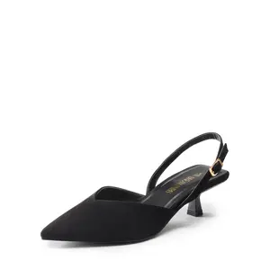 Dream Pairs Women's Pointed Toe Kitten Heel Slingback Pumps