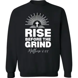 Rise Before the Grind – Gildan G180 Unisex Crewneck Pullover Sweatshirt