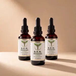 B.E.N. Minerals Fulvic Liquid Trace Minerals Drops - Daily Mineral Supplement (3-Pack)