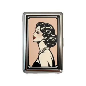 Vintage Wallet Card Holder, Metal Cigarette Case, Multi-Functional Metal Tin Box, Versatile Trinket Business Card ID Holder