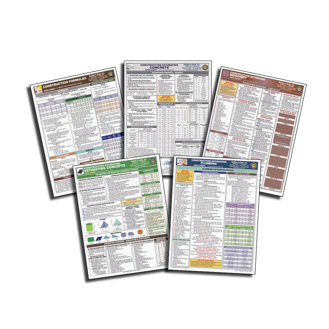 Construction Estimating 5 Quick-Card COMBO