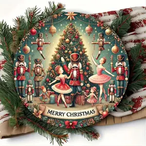 1 2D Vintage Nutcracker Christmas Foil Art Decor, 8x8 Durable Easy Hanging Wall Decor for Home, Office and Gift Giving