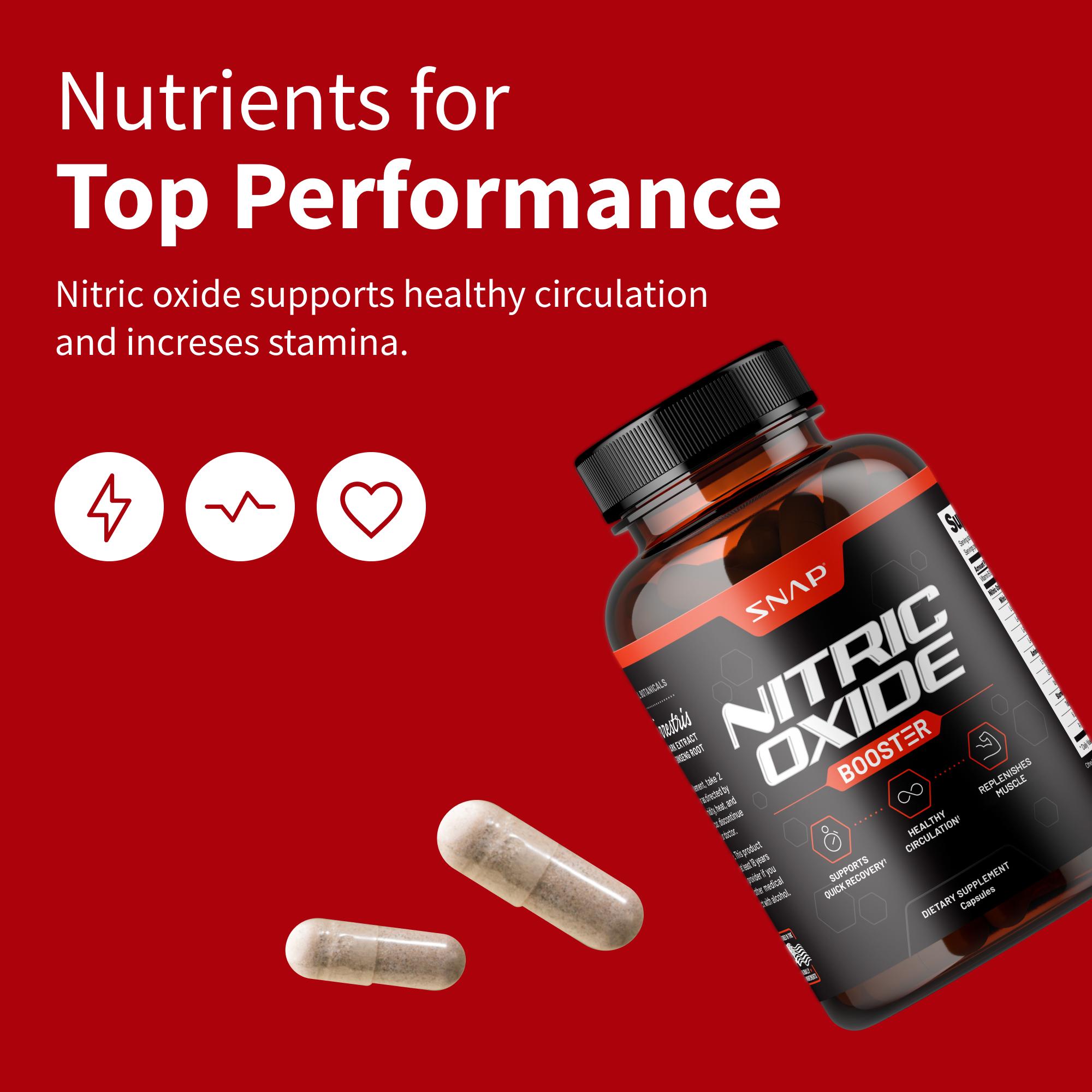 Snap Supplements - Nitric Oxide Booster 60ct + Magnesium Complex - Natural Supplement Bundle
