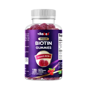 Vitabod Biotin Gummies 10,000 mcg – 180 Vegan Gummies Hair, Skin & Nails Support for Women, Men & Kids – Non-GMO, Gluten-Free, Delicious Flavor
