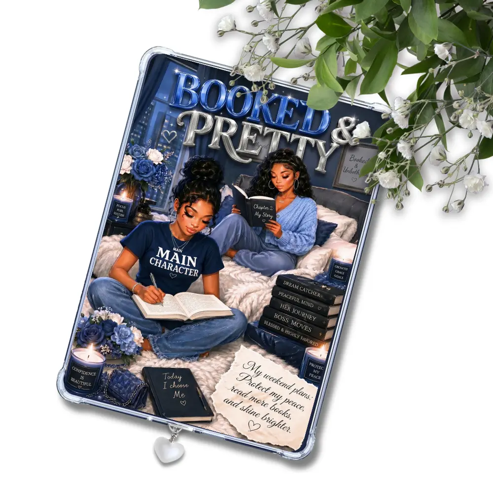 Royal Blue Booked & Pretty Black Girl Readers: Kindle or eReader Decor for Book Lovers Digital Products Device