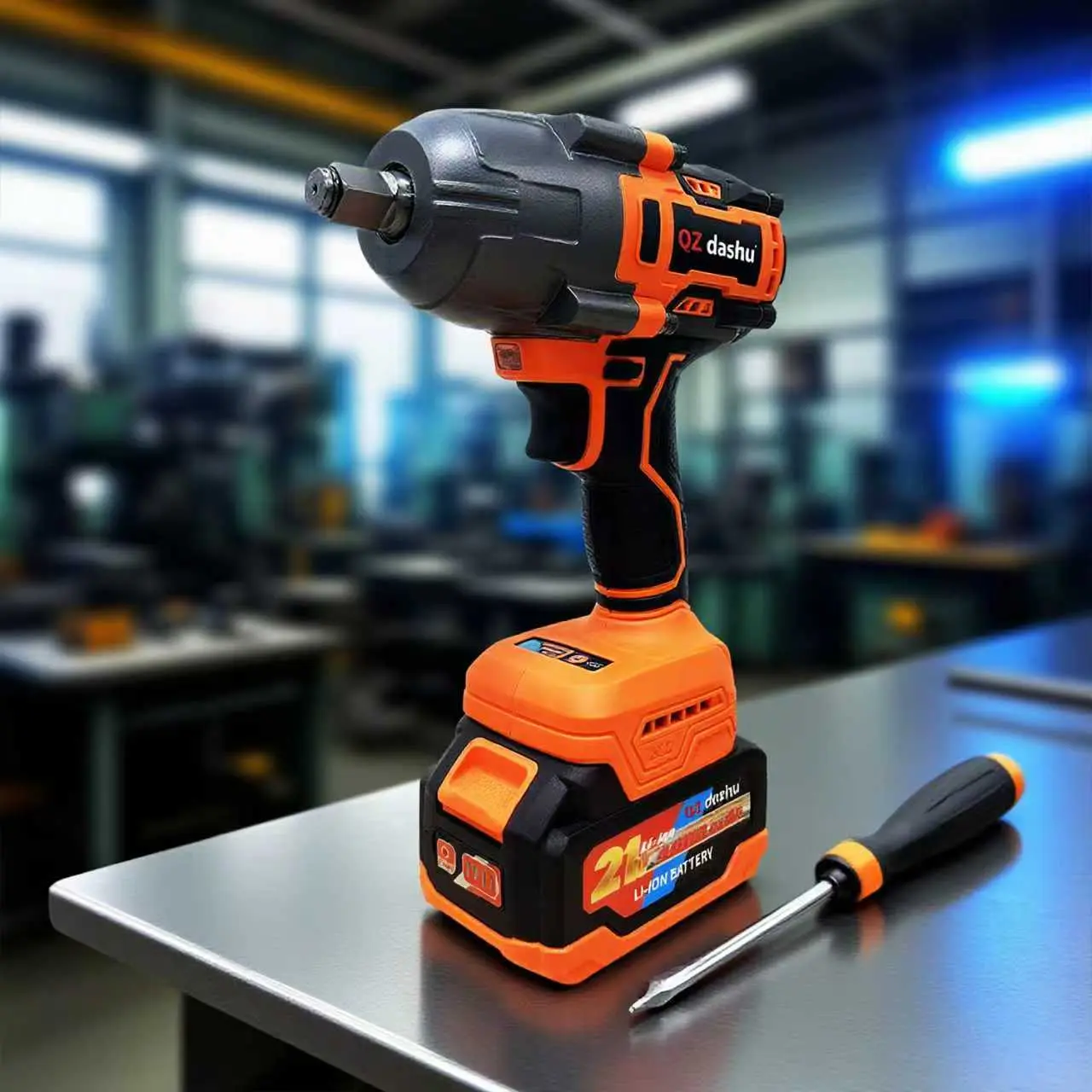 QZ DASHU1200 High Torque Cordless Electric Impact Wrench High-Quality Power Tool for Home and Construction Sites, Cars, Pickups, Large Trucks