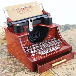 Retro typewriter music box, an eight-tone box as a home or office desk decoration item, suitable for use in family, office or study settings, as a gift for friends or romantic partners on birthdays