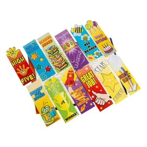 6" Motivational Cardstock Bookmarks, 144-Pc Bulk Multicolor Assortment for Students - Reward Students, Encourage Creativity, Includes Satin Ribbon, Great for After-School Programs (Office Stationery)