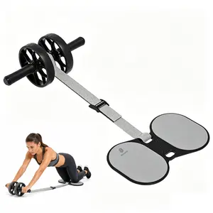 Soulyis Elastic Rope Ab Wheel, double wheels with resistance band, quiet and non-slip, ab roller,home full-body training equipment, adjustable intensity,ab roller with elbow support, ergonomic handles.