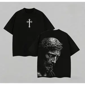 Jesus Christ Cry  T-Shirt, Jesus Cry Tee, Jesus Tshirt , Cross Tee, Christian Apparel Streetwear Menswear Oversized Top Men and Women-ZB