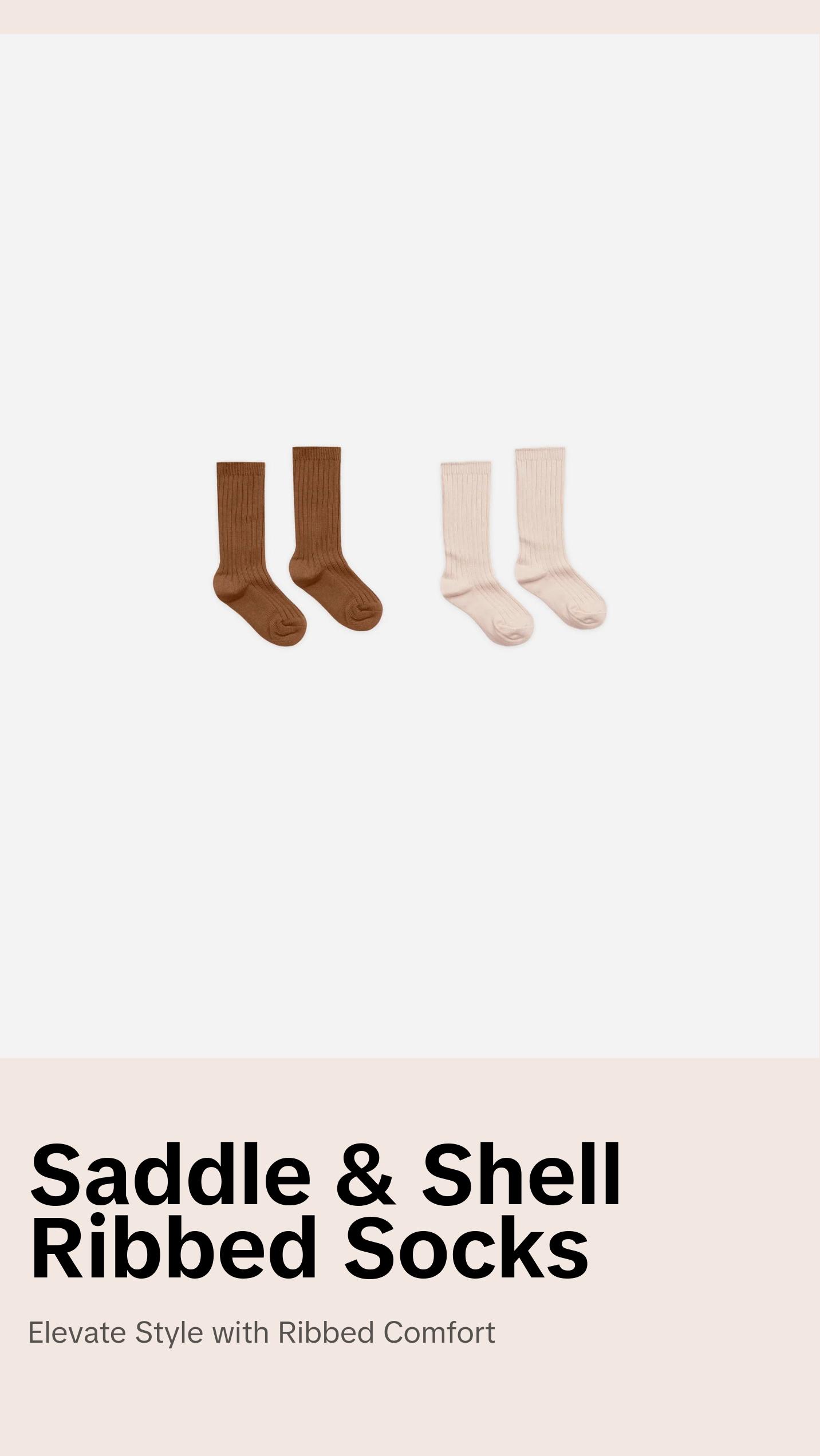 Saddle & Shell Ribbed Socks Set