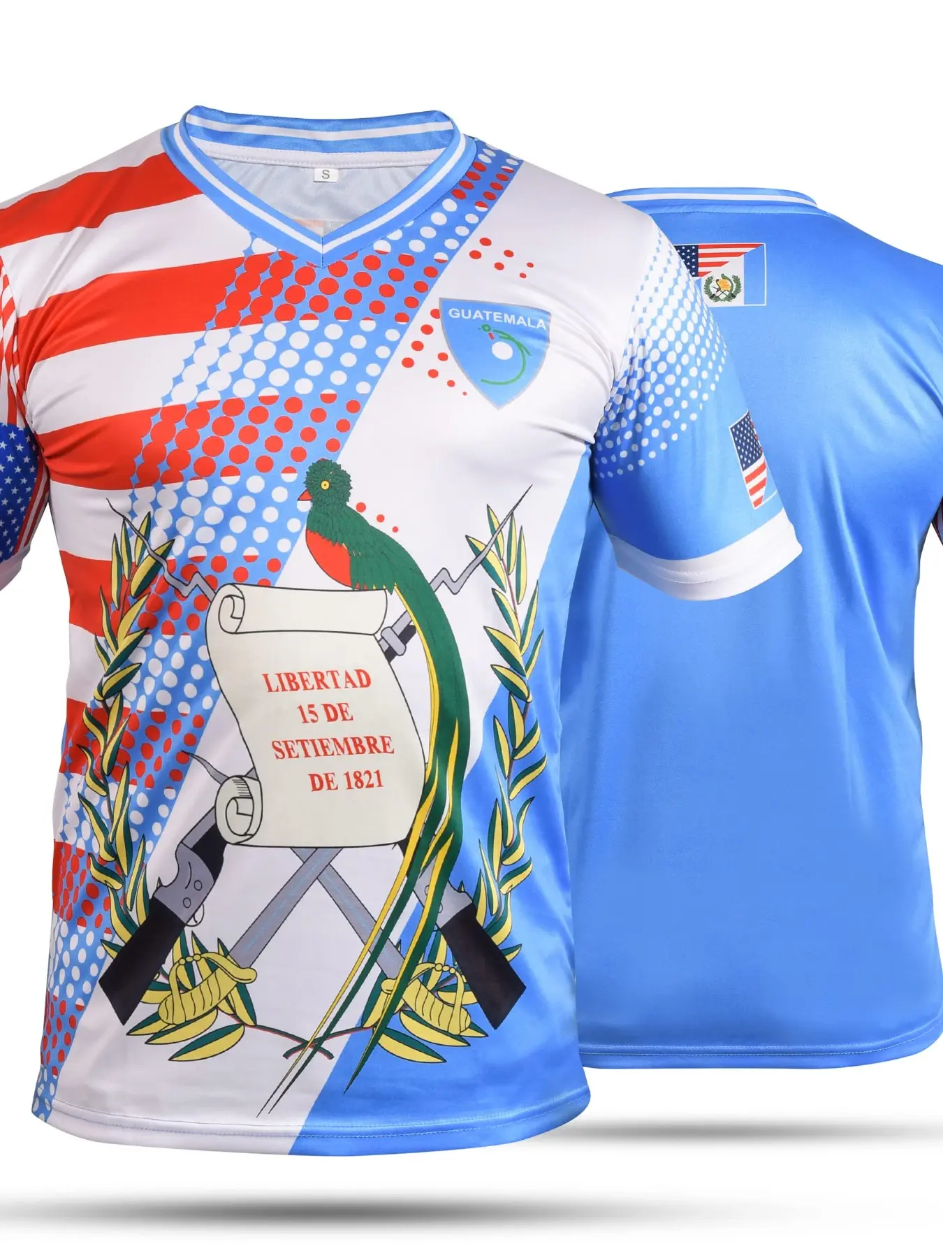 American Flag Mix Football Sport Shirt, Guatemala Shirt, Casual Sporty Top, Outdoor Casual T-Shirt, Sports Top (men/women/gender Neutral), All Seasons, Loose Fit, Sports Jersey Tee, Freedom Jersey