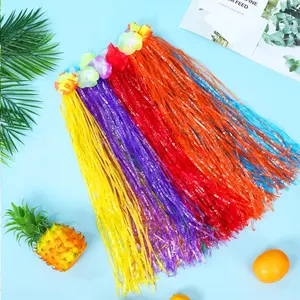 10 Pcs Hawaiian Luau Hula Skirts, Colorful Plastic Hibiscus Flowers Tropical Skirt for Party Celebration Decorations Frriend Party Gifts Supplies Friend father's day gifts gifts boyfriend