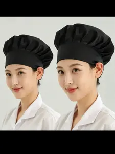 2-Pack Adjustable Chef Hats for Adults, Kitchen Cooking Caps for Restaurants, Bars, Cafes, Commercial Kitchens, Hotels, Schools, Culinary Schools