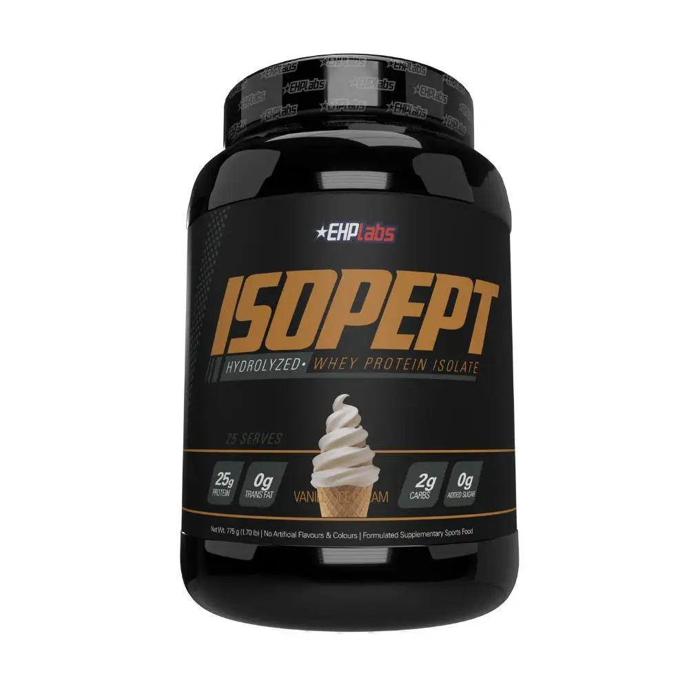 EHPlabs ISOPEPT Hydrolyzed Whey Protein Isolate 25g Post-Workout Recovery Formula Fast-Digesting Gluten-Free Low-Lactose Healthcare Supplement - Fitne