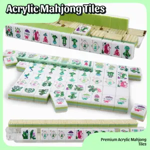 160pcs Engraved Acrylic American Mahjong Tiles Set, Outdoor Sports & Outdoor Entertainment Board Game for Camping-Hiking Activities