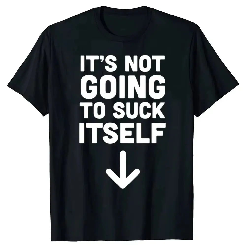 S&S 2026 Menswear Graphic T-Shirt, Short Sleeve, Round Neck, Casual, Loose Oversized Vintage, "It Won't Suck Its Own T-Shirt" Humor Design