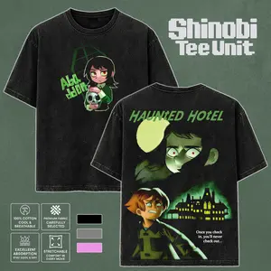 Retro Limited Haunted Hotel Abandoned T-Shirt, Vintage Movie 2025 Unisex Horror Action Film Acid Washed Tee Cotton Graphic Tee Shirt, Men Gifts Fabric Menswear