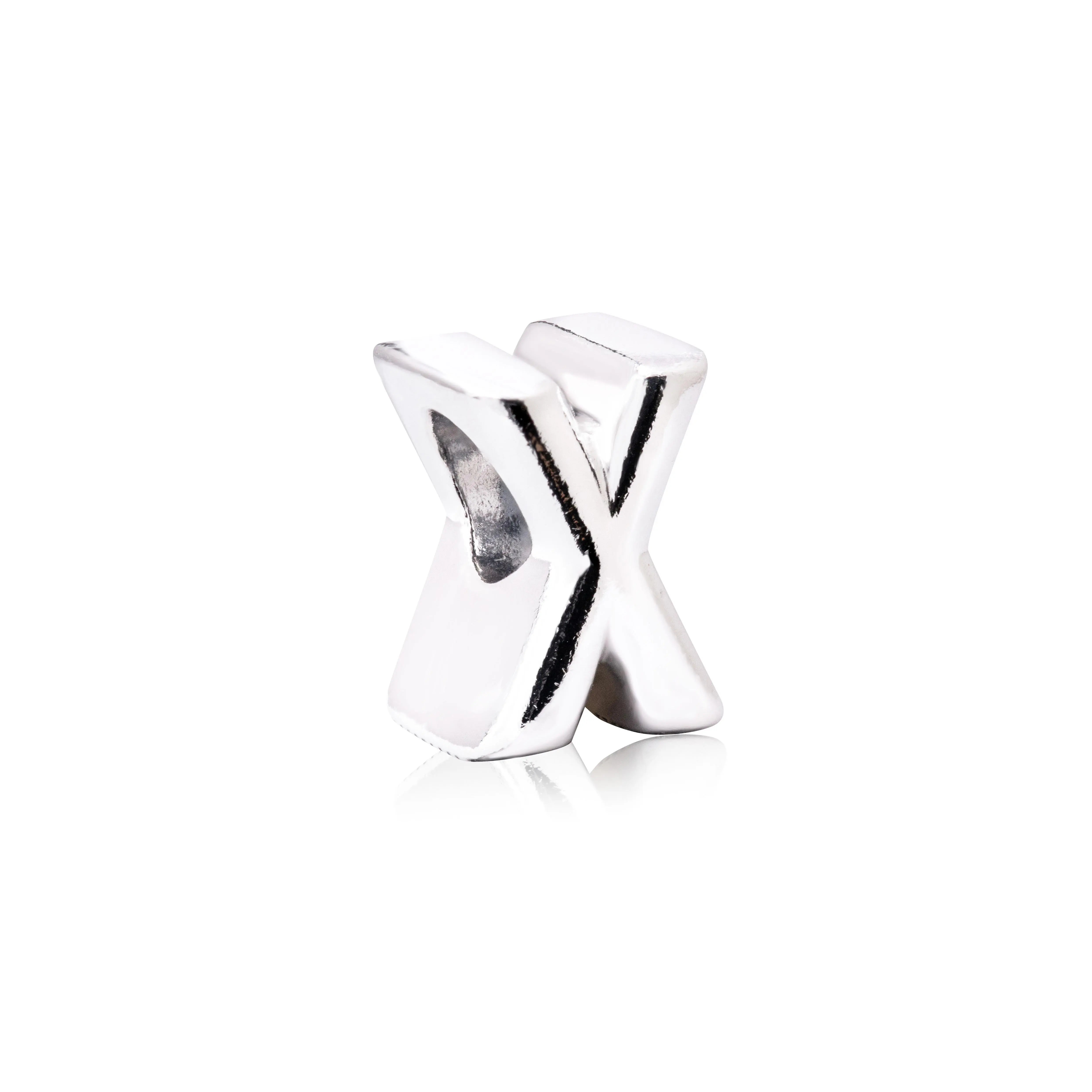 PANDORA Sterling Silver Letter X Charm, Sentimental Alphabet Jewelry for Women, Personalized Hugs and Kisses Bracelet Style, Letters