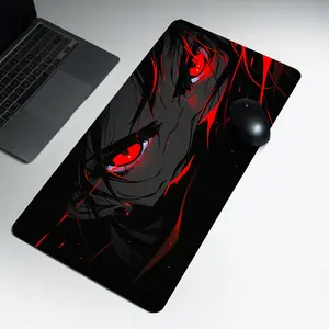 Extra Large Anime Eye Gaming Mouse Pad - 35.4 X 15.7 Inches, Bold Red and Black Design, Non-slip Desk Mat, Smooth Surface Ideal for Home Office and Gamers, Available in Multiple Sizes, Desktop Mouse Pad