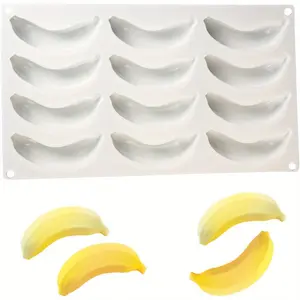 1pc/3D Banana Shaped Silicone Mold - Perfect for Chocolate, Mousse, Ice Cream and Desserts - A Must Have for Kitchen and Restaurant B Silicone Baking Mold