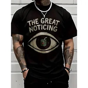 The Great Noticing Eye Meme T-Shirt - Vintage Surreal Eye Graphic Print, Casual Round Neck Tee for Parties, Holidays & Casual Attire - Funny Meme Shirt with Iconic Noticing Eye Design - All-Season Fit