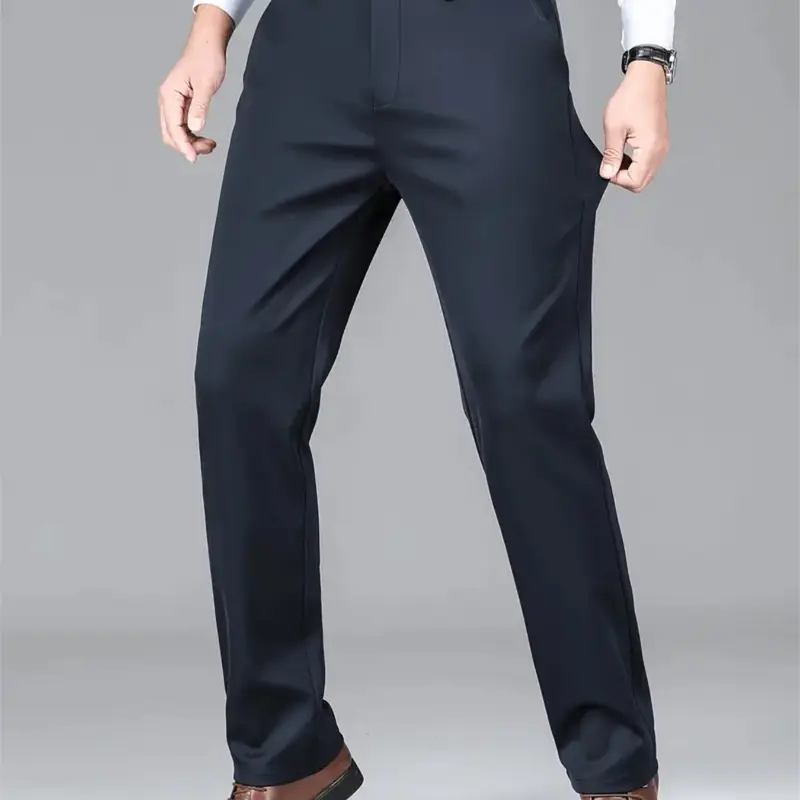 Men's Solid Color Button Pants, Business Formal Slim Fit Pants for Work Office, Formal Workwear, Formal Work Clothing, Fashion Comfy Men's Trousers for All Seasons, Menswear, Business Suit Pants