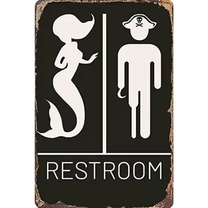 Decorative plaque - A wooden decorative sign suitable for a Poseidon pirate-themed bathroom. It is perfect for decorating the walls of a nautical-style bathroom and is an interesting gift choice for both home and bar settings.