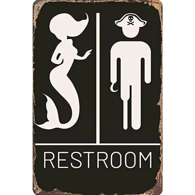 Wooden Decorative Plaque with Iron Accents, Poseidon Pirate-Themed Wall Decor for Nautical Bathrooms, Unique Gift for Home or Bar Settings