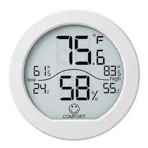Digital Hygrometer Thermometer for Room Temperature Humidity Meter Indoor Thermometer Accuracy Calibration LCD Temperature Sensor with Maximum and Minimum Records, TH1, White