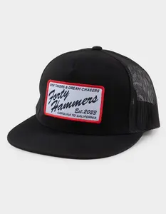 FORTY HAMMERS  Mens Lockhart Trucker Hat, Black Combo