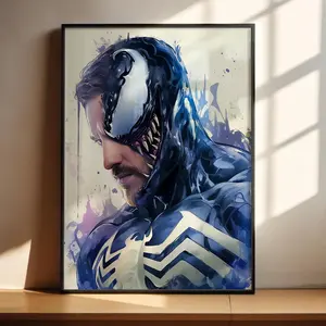 (Poster) Venom, Watercolour Art Print or Printable Wall Art or  or Bedroom Decor or Comic Book Poster