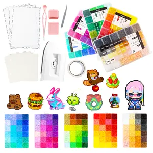 2.6mm PixieBeads 48 / 72 / 96 / 120 All-In-One Starter Combo, 500ct per Color, 2.6mm Premium Fuse Beads, DIY Pixel Craft Kit: PixieBeads, Premium Tool Set & Iron