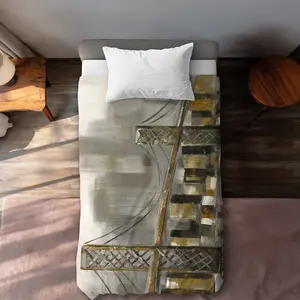 360 Stand Brown Contemporary Twin Size Extra Long Duvet Cover - Cloudy Day Bridge Design, Eclectic Elegant Bedding for Bedroom Home Decor to Enhance Sleep, Microfibre Duvet Covers