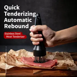 Meat Tenderizer Tool Extra-Sharp Stainless Steel Needle Blade Professional Kitchen Gadget for Tenderizing Grilled Marinated Steaks Beef & Poultry