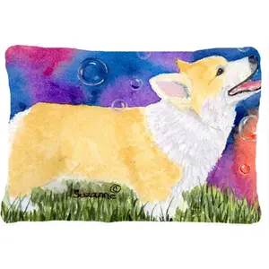 Carolines Treasures  Corgi Indoor & Outdoor Decorative Fabric Pillow - 12 x 16 in.