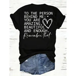 Versatile Cotton T-shirt for Women Featuring Letter Print Short Sleeves Casual Wear Suitable for Home or Commuting Machine Washable and Breathable