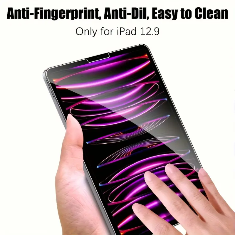2-piece set of 9H hardness tempered glass screen protector suitable for iPad Air 4/5, high gloss high-definition transparent glass, transparency up to 99.9%, ultra-thin anti fingerprint screen protector.
