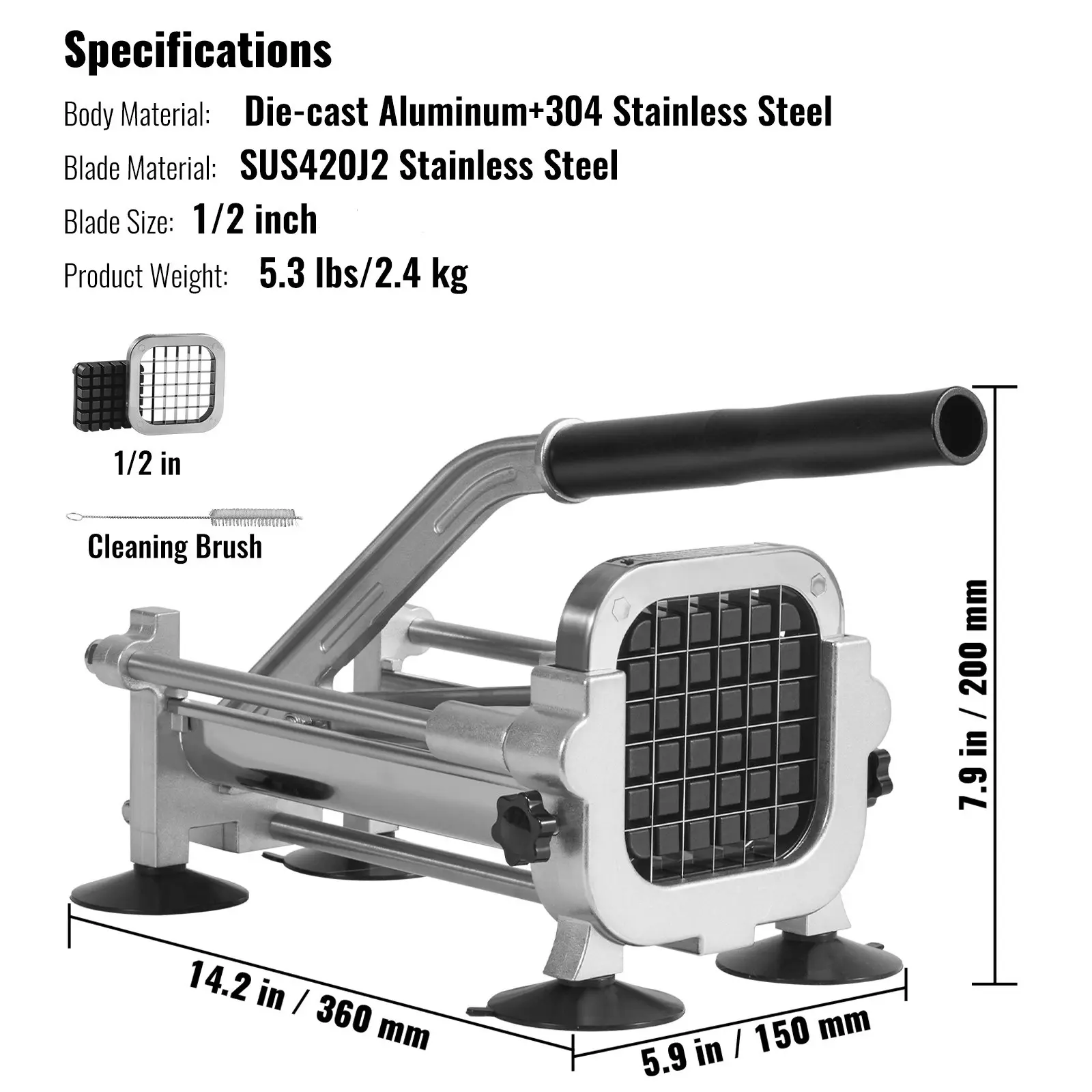 1/2 inch - Stainless steel
