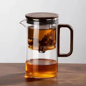 Bonston- Heat-Resistant Glass Teapot 16.9oz, Magnetically Attached Lid, Glass Filter, Built-In Tea Infuser outdoorfun