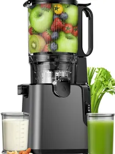 Juicer Machines with 5.8" Large Chute, 2-in-1 Cold Press Juicer for Whole Vegetables Fruits 400W, Masticating juicer Easy to Clean Juice Extractor Machine for Making Nut Mike, Juice, Premium Gray
