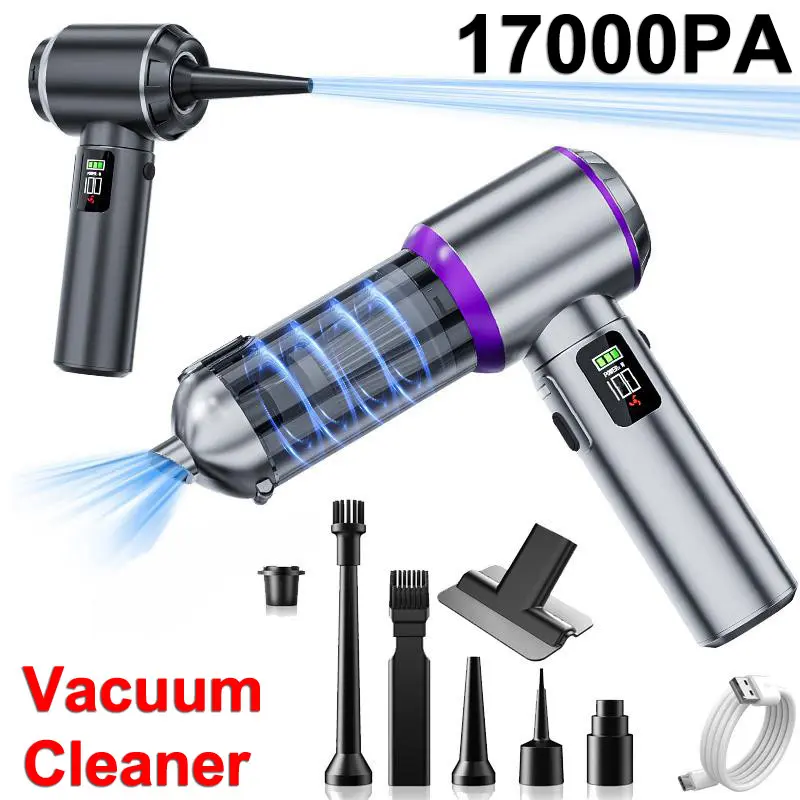Qilieasy 17000pa Handheld Vacuum Cleaner, 100w Brushless Motor, Compact Design, Ideal for Home, Car, Carpet, Stairs, Pet Hair Cleaning, Cordless Vacuum Cleaner