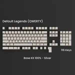 Silver Full Metal Keycap Set Base Kit