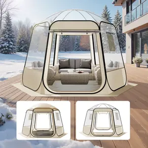 VEVOR Pop up Bubble Tent, 10 x 9.2 ft Waterproof & UV-Resistant, Clear Camping Tent Shelter, Outdoor Garden Dome Igloo Tents with Windows, 540 °   Panoramic View, for 4-8 Persons Patio Backyard